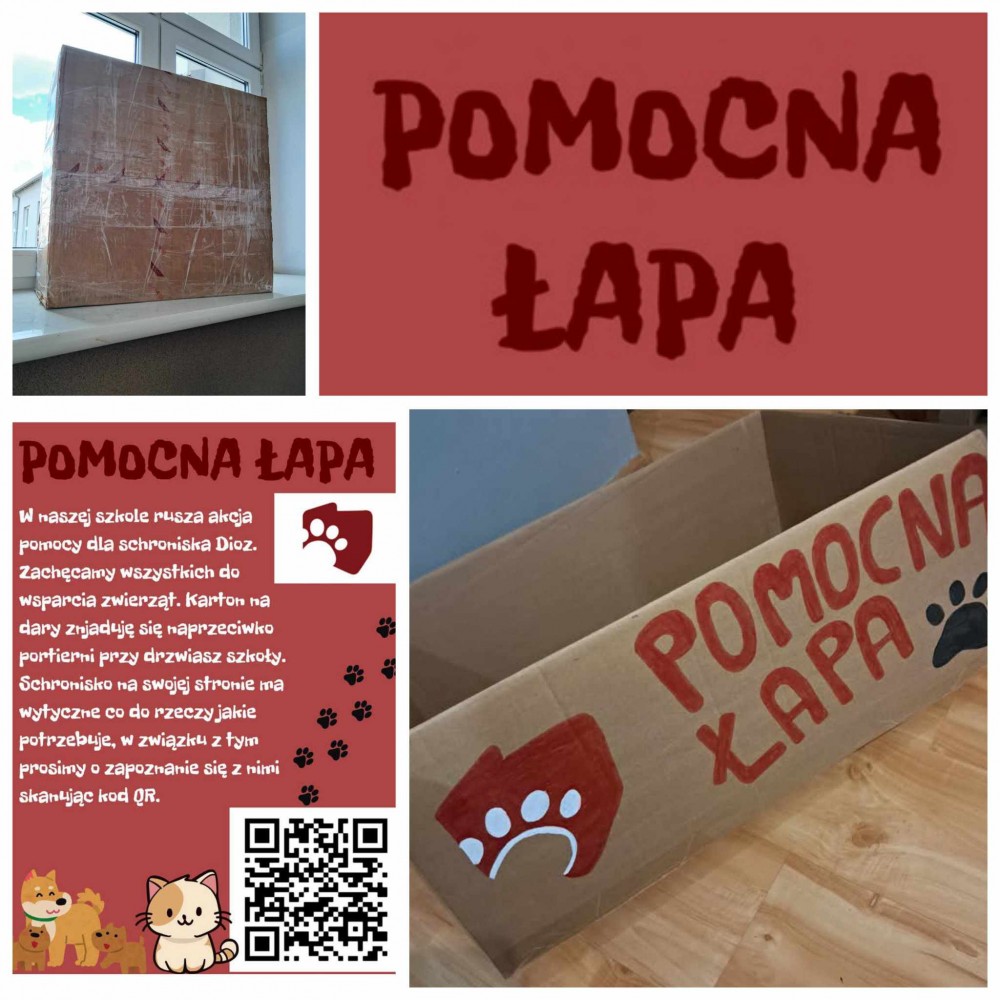 Plakat akcji  Pomocna łapa