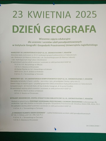 Plakat z Dnia Geografa